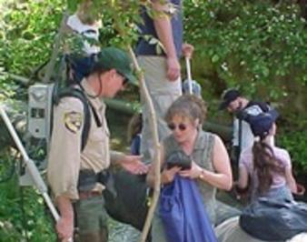 Welcome Sign at Hangtown Creek Class 1 Rainbow Trout Fishery Placerville California Community Pride Volunteers