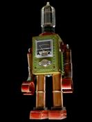 retro robot sculpture art astronaut