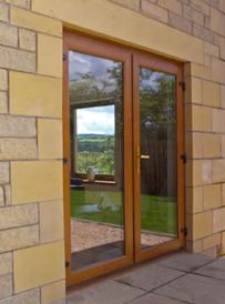 UPVC woodgrain french door