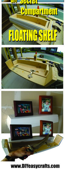 DIY Secret Compartment Floating Shelf. Complete step by step instructions. www.DIYeasycrafts.com