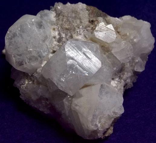 fluorescing FLUORAPOPHYLLITE, QUARTZ, LAUMONTITE - Prospect Park Quarry (Sowerbutt Quarry; Vandermade Quarry; Warren Brothers Quarry), Prospect Park, Passaic County, New Jersey, USA - ex Parker Minerals