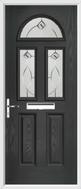 2 panel 2 square 1 arch composite door fusion art glass