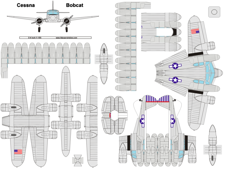 4D model template of Cessna Bobcat