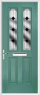 2 Panel 2 Arch Composite Door resin lead glass