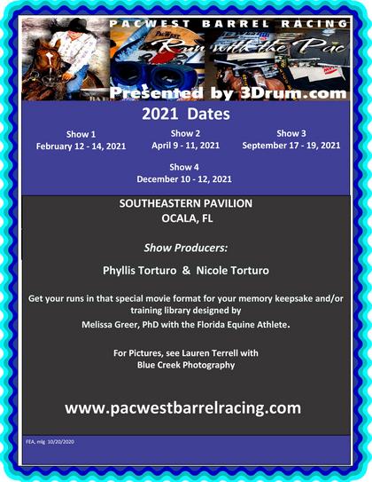 BARREL RACING SCHEDULE OF EVENTS