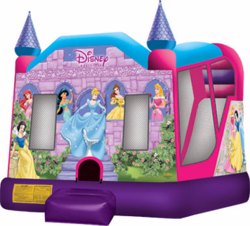 4 in 1 Princess combo c-4 This licensed Disney Princess 2 Combo C4 inflatable jumper injects the latest in fairytale fantasy to any event or Party Rental. Each participant is welcomed by Ariel, Cinderella, Tiana, Belle, Jasmine, Aurora and Snow White, dressed in their princess best! Visitors will engage in enchanting play inside this inflatable jumper with one of four activities, including a fantastic wet or dry slide. This Disney Princess 2 Combo C4 inflatable jumper is a perfect fit for a princess birthday or any large event and is part of a line of Disney Princess 2 products, with jumps, combos and a 3D combo bounce house.