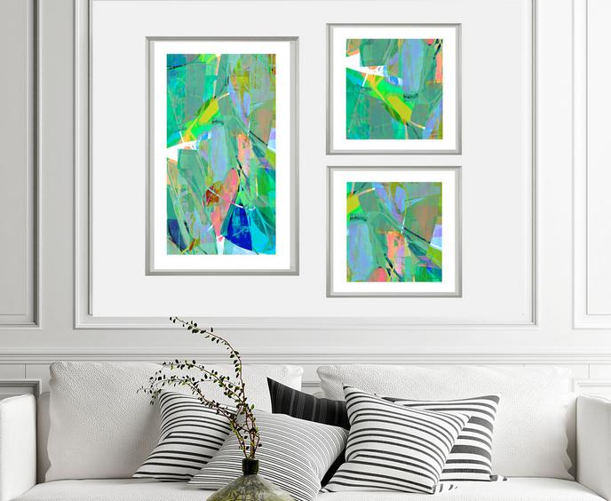 Multi-color, gray, abstract art, #abstract art
