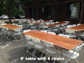 Rental chair and rental tables for events, weddings