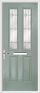 2 panel 2 square composite door regal opal glass