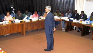Lyal S. Sunga teaching human rights course in Harare Zimbabwe