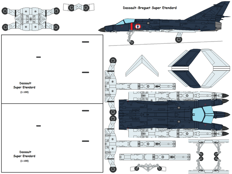 4D model template of Dassault-Breguet Super Étendard