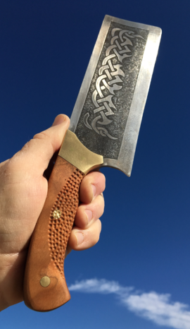 How to easily make a DIY Celtic Cleaver knife with etched spine. FREE step by step instructions. www.DIYeasycrafts.com