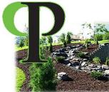 Landscaped yard.