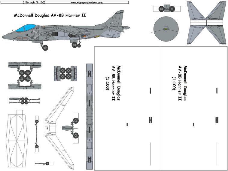 4D model template of McDonnell-Douglas AV-8B Harrier II