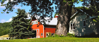 Picture of barn and house