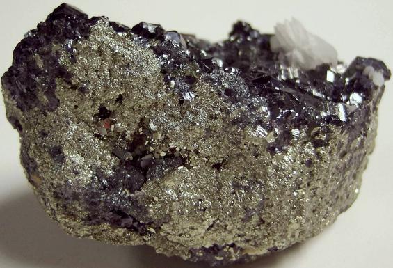 ENARGITE, SPHALERITE, PYRITE, fluorescent CALCITE,Huanzala Mine, Huallanca District, Bolognesi Province, Ancash Department, Peru