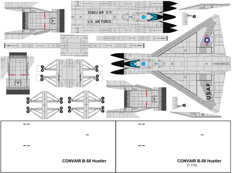 4D model template of Convair B-58 Hustler