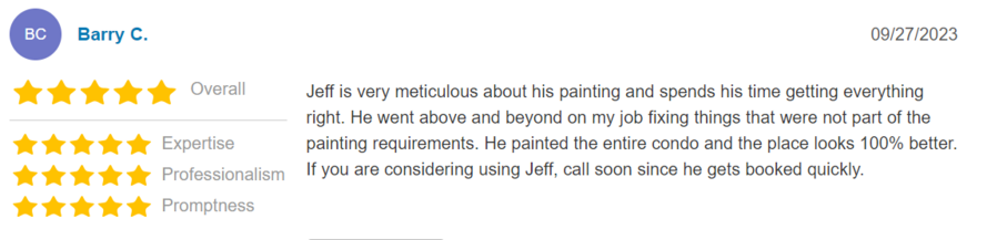yellow pages review for Jcb Painting