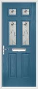 2 Panel 4 Square Composite Door fusion art glass