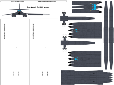 4D model template of Rockwell B-1B Lancer