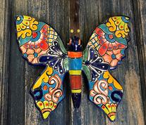TALAVERA POTTERY BUTTERFLY WALL HANGING