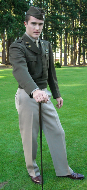 USAAF Lt. Officer in Ike uniform pinks and greens