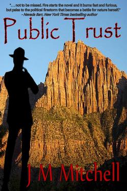 Cover for Public Trust, national park mystery, by J.M. Mitchell