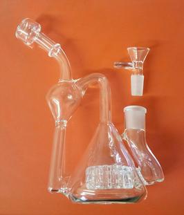 8" Glass Honeycomb Recycler Perk Water Pipe