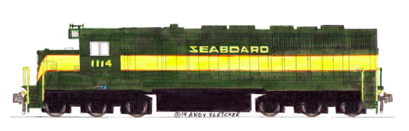 Seaboard Air Line Locomotives 5 magnet set Andy Fletcher 