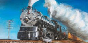 steam train painting