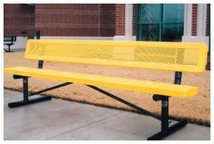 yellow and black 6' metal bench