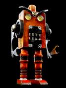 retro robot sculpture art astronaut