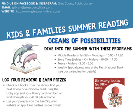 Summer Reading info for kids & families