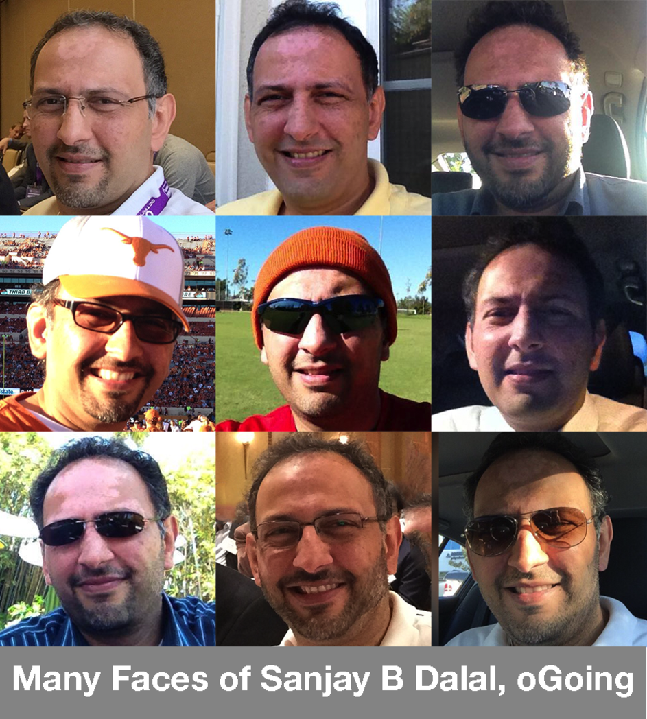 Sanjay Dalal, founder and CEO of oGoing, many faces aka selfies