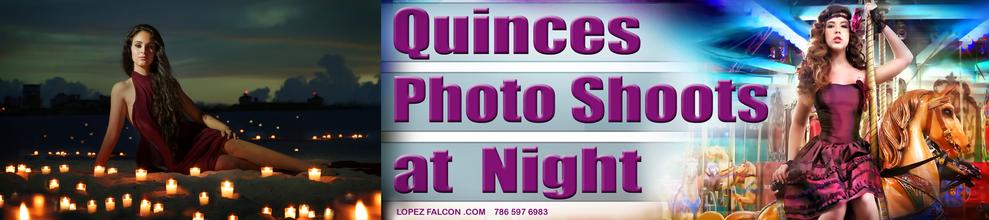 Quinceanera at night with Swing columpio para fotos de quince en Miami