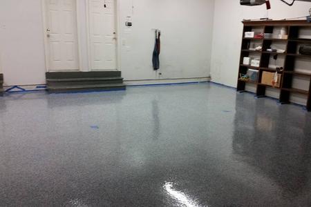 A garage floor with epoxy coating in Uniontown, PA