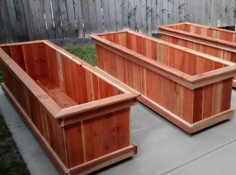 Redwood gardens 2'x8'x2' closed bottoms and casters