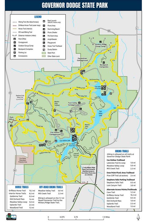 Governor dodge on sale state park hiking