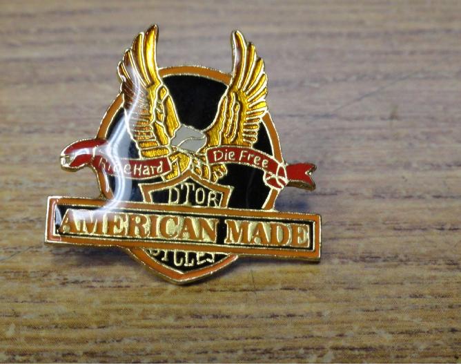 HATLAPELJACKET PIN"Eagle American Made"Ride Hard Die Free" eBay