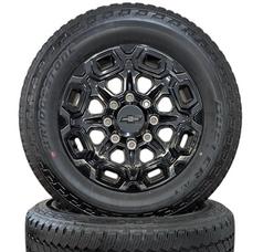 NEW TAKEOFF 20" CHEVY 2500HD GLOSS BLACK WHEELS WITH LT275/65R20 BRIDGESTONE DUELER A/T RH-S TIRES