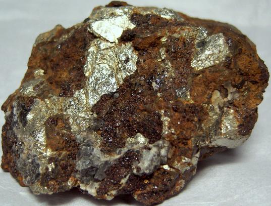 golden PYRITE and brown GARNET, MAGNETITE, CALCITE - Sulphur Hill Mine (Sulfur Hill Mine), Andover Township, Sussex County, New Jersey, USA