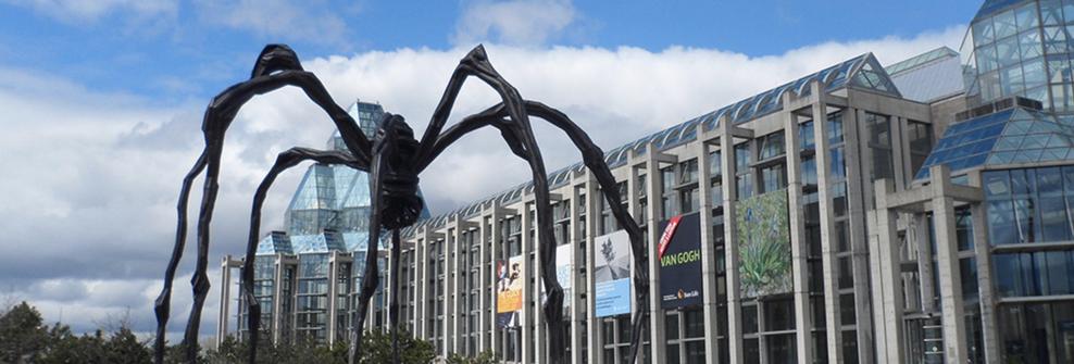 Image of National Gallery of Canada with Spider sculpture in foreground