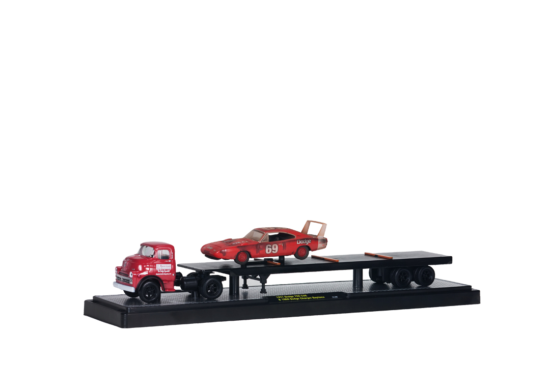 M2 1957 ダッジ COE & ウィリス・クーペ・ギャッサー(チェイスカー) M2 Machines CHASE Auto Haulers 1957 Dodge COE 2 car bed 1 of