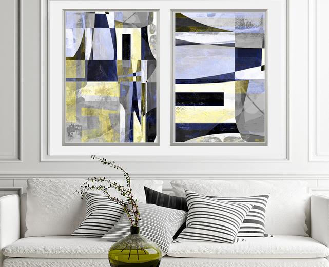 Blue, gray abstract art, #abstract art, #wall art, #Dubois art
