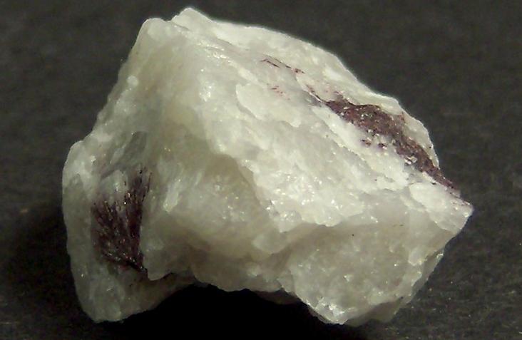 red Piemontite, white Quartz, Culp Ridge, Glatfelter Tree Farm #1, Hamiltonban Township, Adams County, Pennsylvania, USA