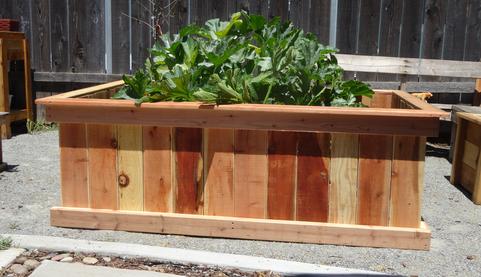 Redwood planter boxes, redwood garden beds,