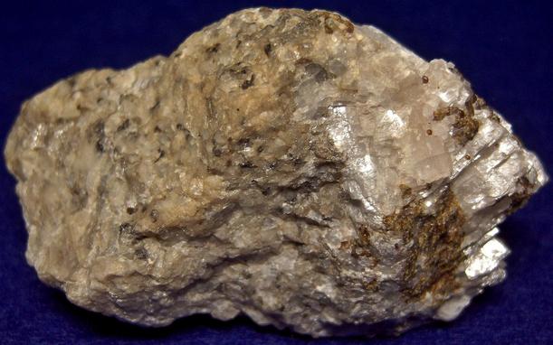 fluorescent BARYTE, CALCITE, ANDRADITE - Franklin Mine, Franklin, Franklin Mining District, Sussex County, New Jersey, USA - ex Borden, ex Morris Museum