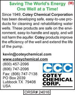 Cotey Chemical, Water Well Rehabilitation