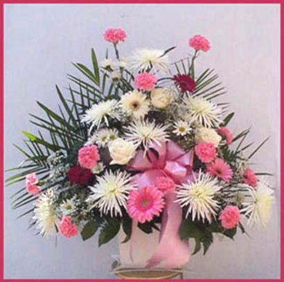 Traditional Basket of Spider Mums, Roses, Gerberas, Carnations & Daisies