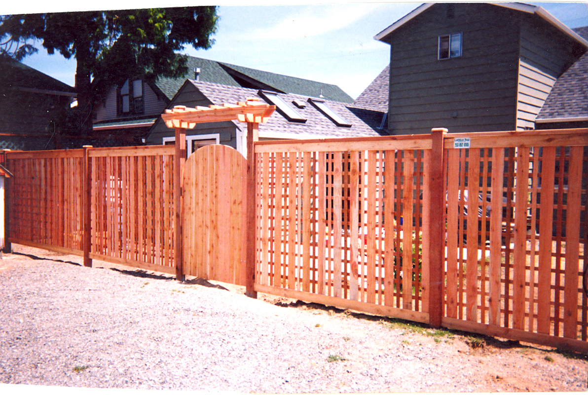 Lattice Top Fence, Cedar Trellises Grids & Arbors